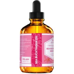 Leven Rose 100% Pure Organic Sea Buckthorn Seed Oil bottle for facial skincare